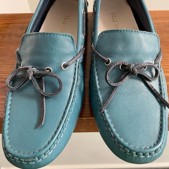 Cole Haan teal driving moccasins size 6 - Picture 2 of 11